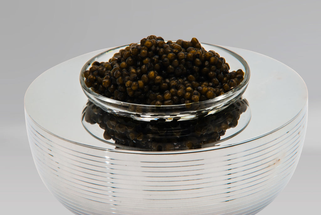 Love Caviar Server with Ossetra Caviar, close-up