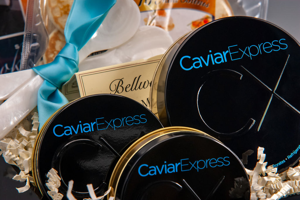 Caviar Indulgence Gift Basket, close-up